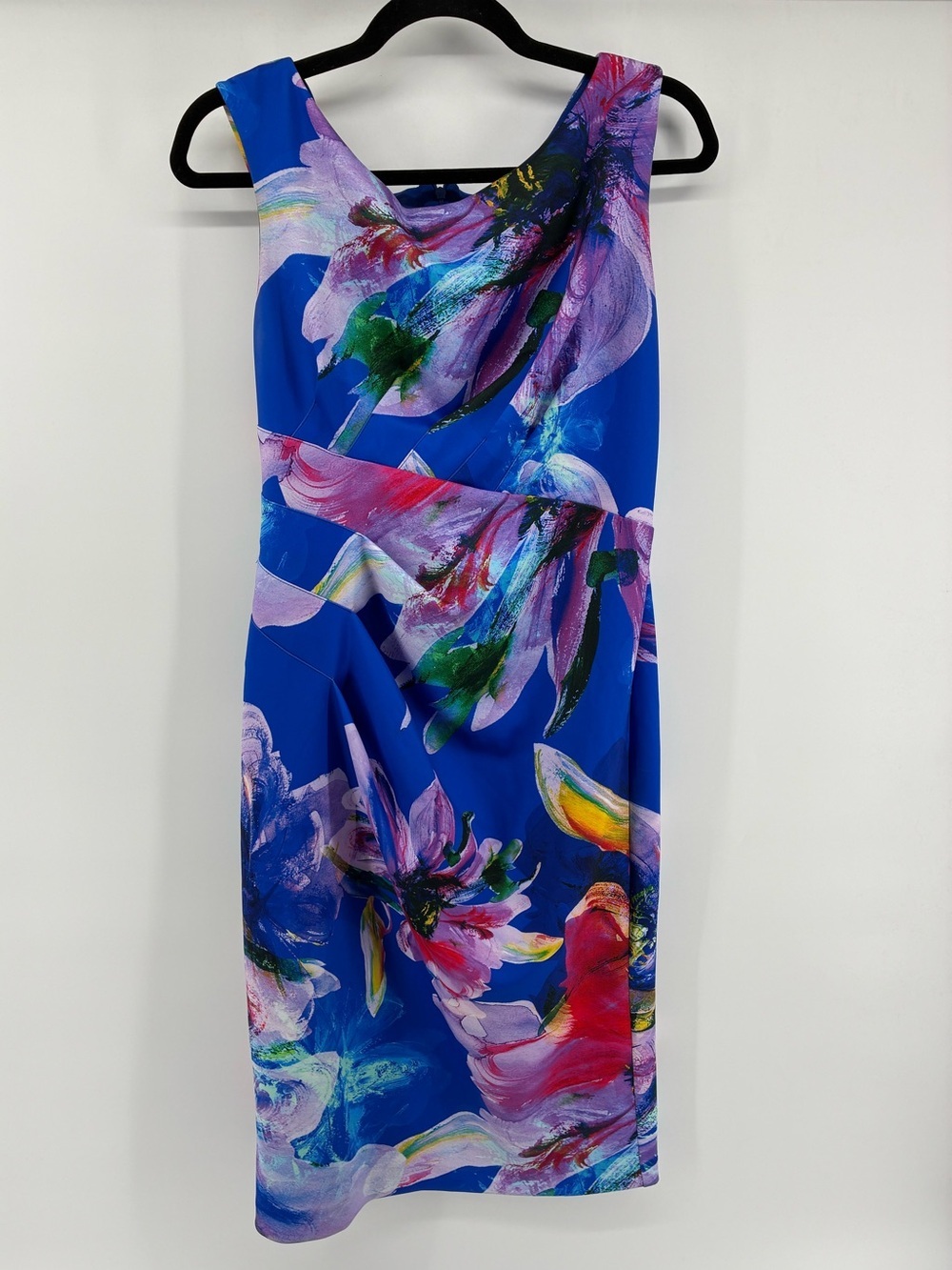 Joseph Ribkoff Blue Floral-Print Midi Dress